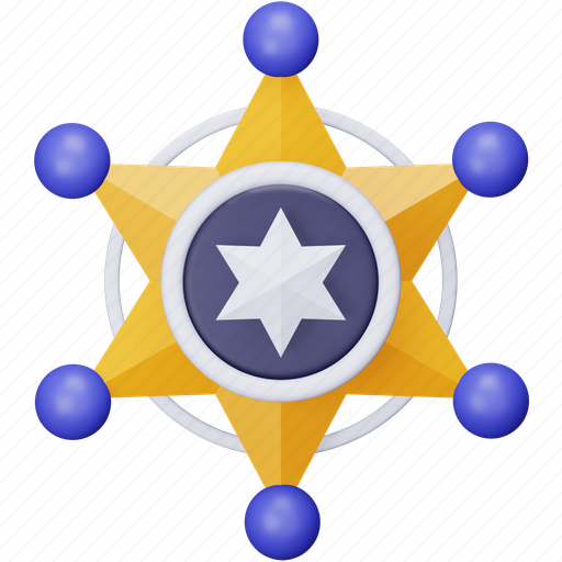 Sheriff, badge, law, justice, texas, police, star 3D illustration - Download on Iconfinder