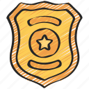 badge, enforcement, law, police, policing, shield