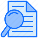 search, magnifier, document, file
