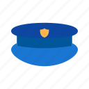 blue, cap, hat, law, officer, police, uniform 