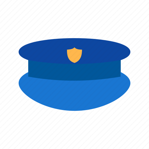 Blue, cap, hat, law, officer, police, uniform icon - Download on Iconfinder