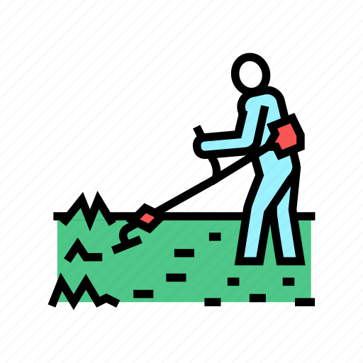 Gardener, cutting, lawn, grass, mover, electrical icon - Download on Iconfinder