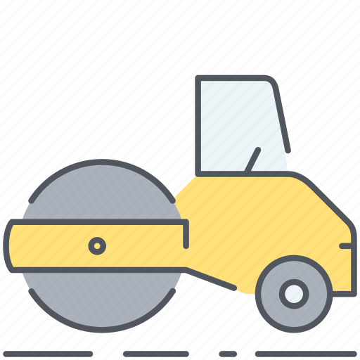Roller, asphalt, builder, construction, rolling, street, vehicle icon - Download on Iconfinder