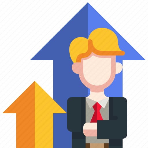 Growth, businessman, leader, increase, bar, chart icon - Download on Iconfinder