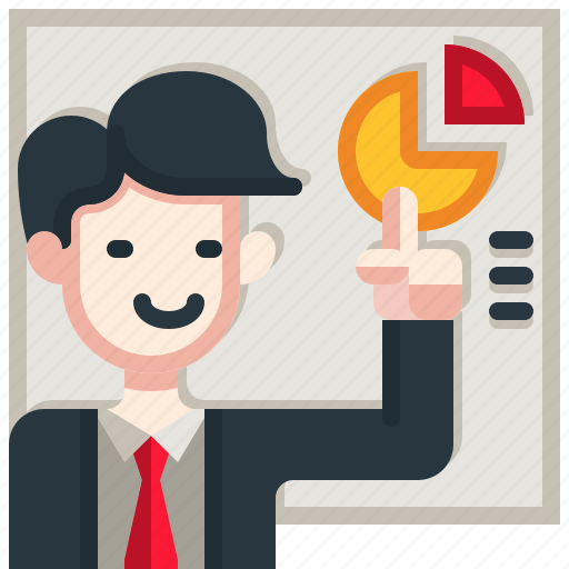 Presentation, statistics, businessman, leader, graph icon - Download on Iconfinder