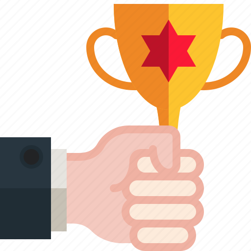 Trophy, award, champion, winner, hand, business icon - Download on Iconfinder