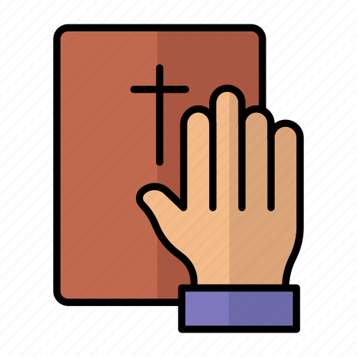 Oath, bible, swear, court, hand on icon - Download on Iconfinder