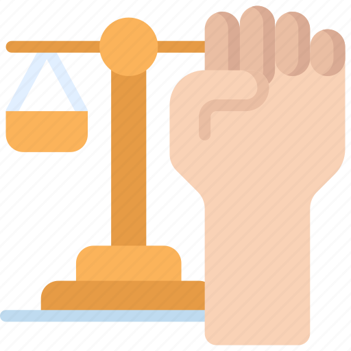 Civil, rights, scale, arm, scales, hand icon - Download on Iconfinder