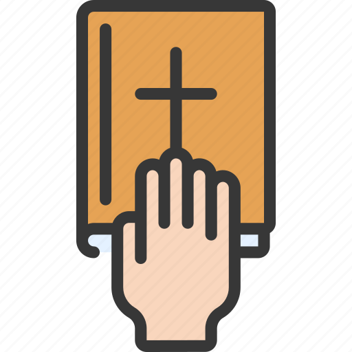 Hand, on, bible, swear, oath, court icon - Download on Iconfinder