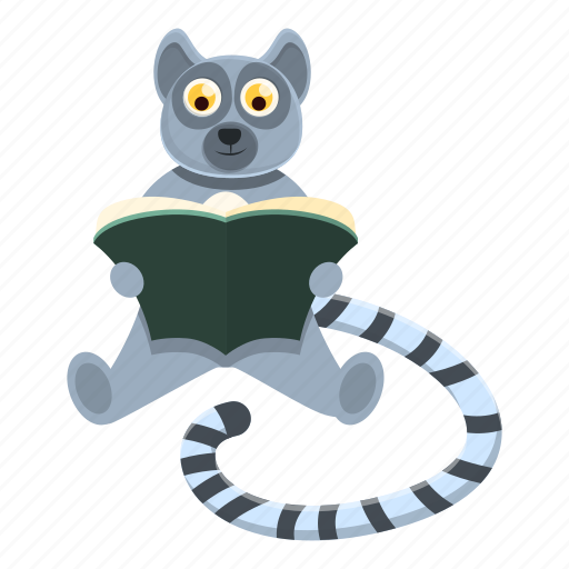 Lemur, reading, book, preschool icon - Download on Iconfinder