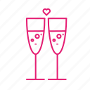 alkohol, champaigne, glass, love, toast, valentines