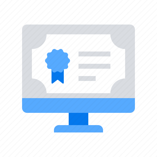 Computer, diploma, online education icon - Download on Iconfinder