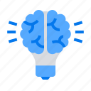 brain, bulb, creative idea