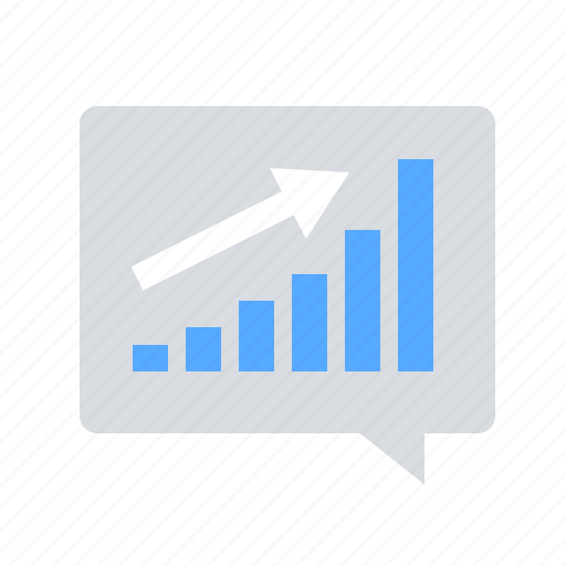 Growth, message bubble, sales report icon - Download on Iconfinder