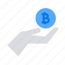 bitcoin, hand, seller