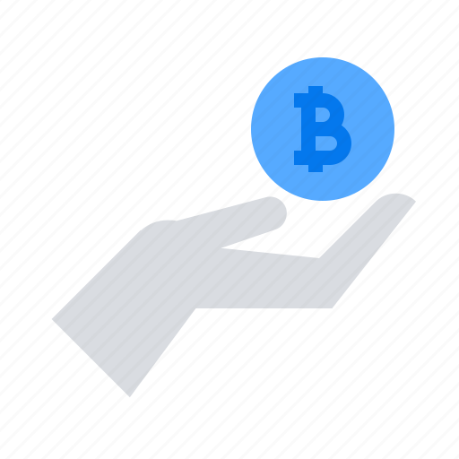Bitcoin, hand, seller icon - Download on Iconfinder