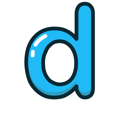 Blue, d, letter, lowercase icon - Free download