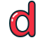 d, letter, lowercase, red 