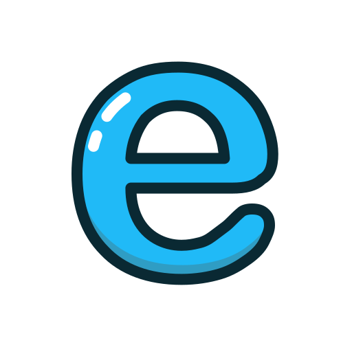 Blue e  letter  lowercase icon Free download