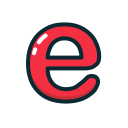 e, letter, lowercase, red