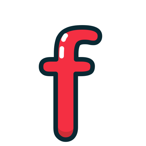 F, letter, lowercase, red icon - Free download on Iconfinder