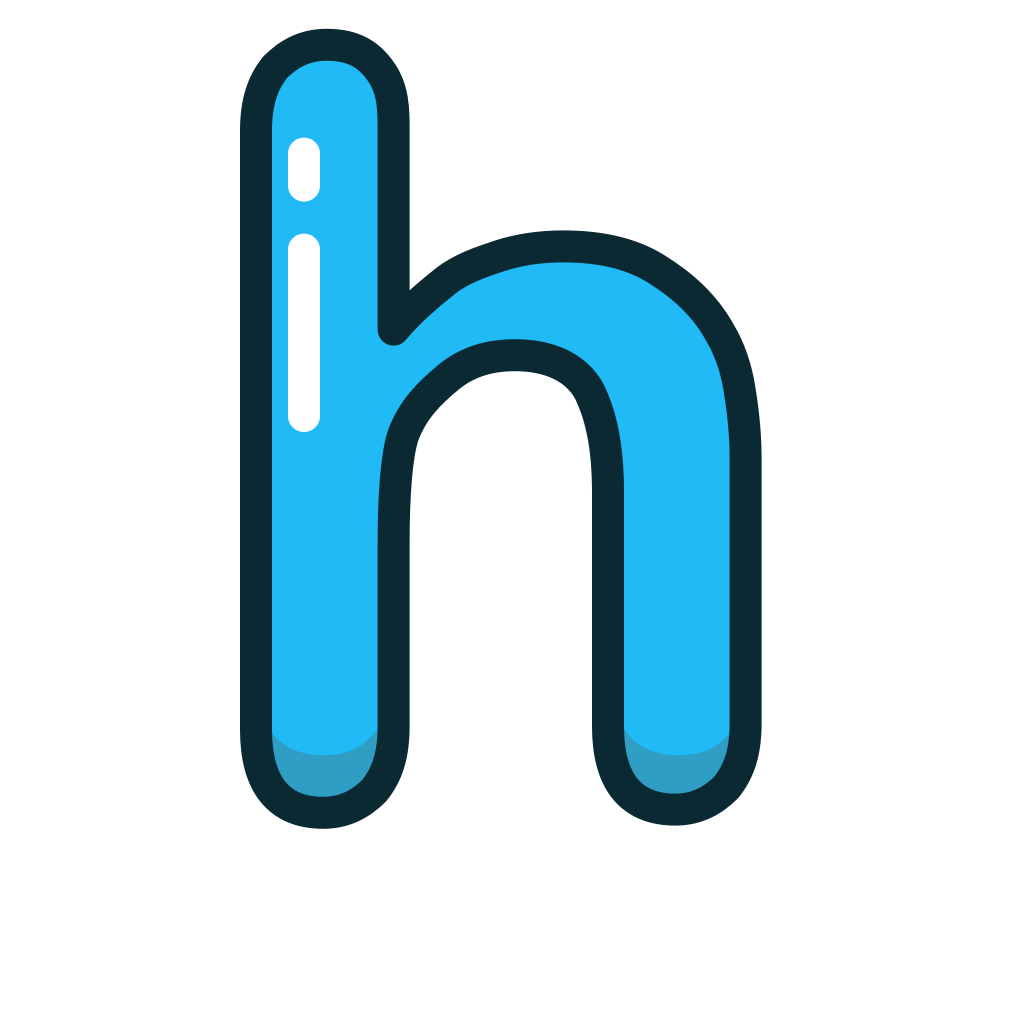 Blue, h, letter, lowercase icon - Free download