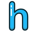 blue, h, letter, lowercase