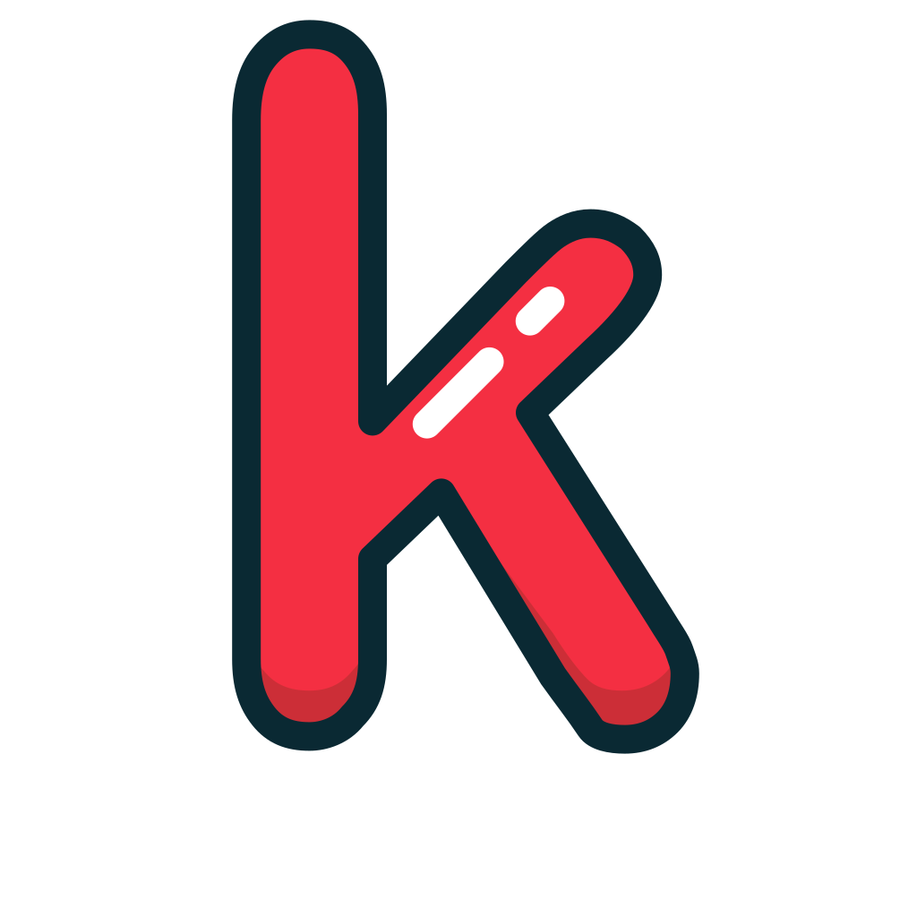 K. Letter k. Буква k & i. A.K.A.. Letter (k)Red.