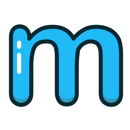 Blue, letter, lowercase, m icon - Free download