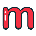 letter, lowercase, m, red