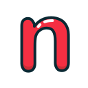 letter, lowercase, n, red