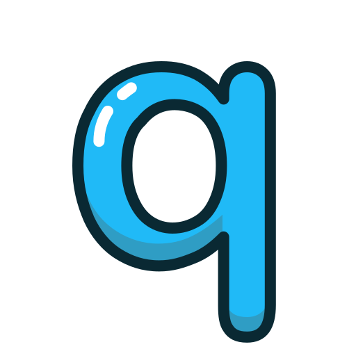 Blue, letter, lowercase, q icon - Free download