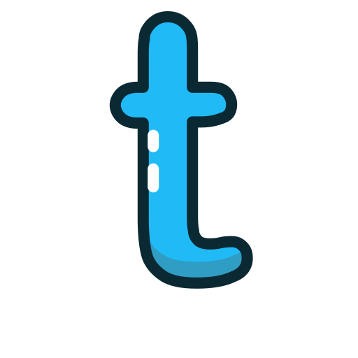 Blue, letter, lowercase, t icon - Free download