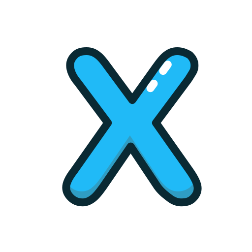 Blue, letter, lowercase, x icon - Free download