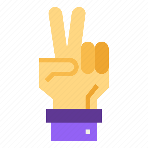 Fingers, gestures, hand, two icon - Download on Iconfinder