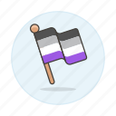 asextual, asexual, flag, flags, lgbt, pride, stick, wave