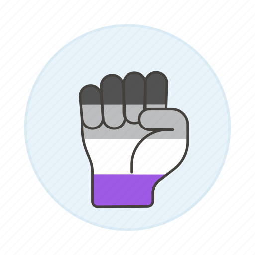 Lgbt, asexual, hand, fist, pride icon - Download on Iconfinder