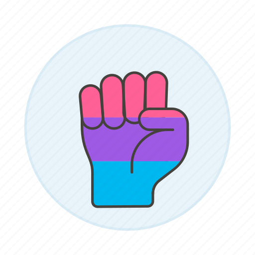 Lgbt, hand, bisexual, fist, pride icon - Download on Iconfinder