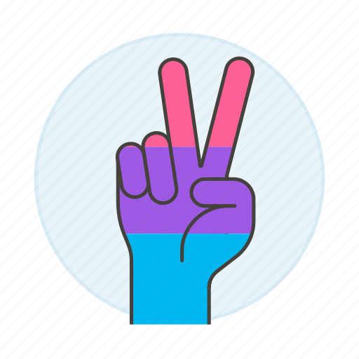 Bisexual, hand, lgbt, peace, pride, sign icon - Download on Iconfinder