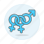 symbols, and, male, color, blue, female, light, symbol, lgbt, bisexual 