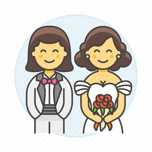 Bouquet, ceremony, couple, dress, lesbian, lesbians, lgbt icon - Download on Iconfinder