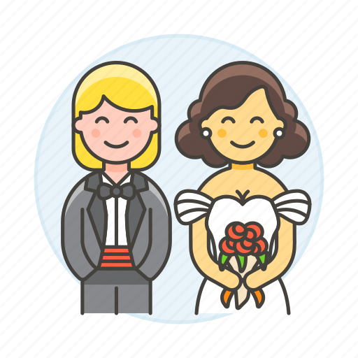 Bouquet, ceremony, couple, dress, lesbian, lesbians, lgbt icon - Download on Iconfinder