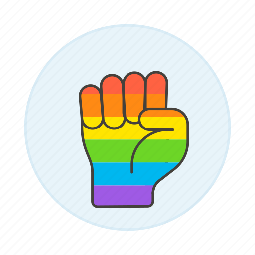 Lgbt, pride, fist, gay, hand, rainbow icon - Download on Iconfinder