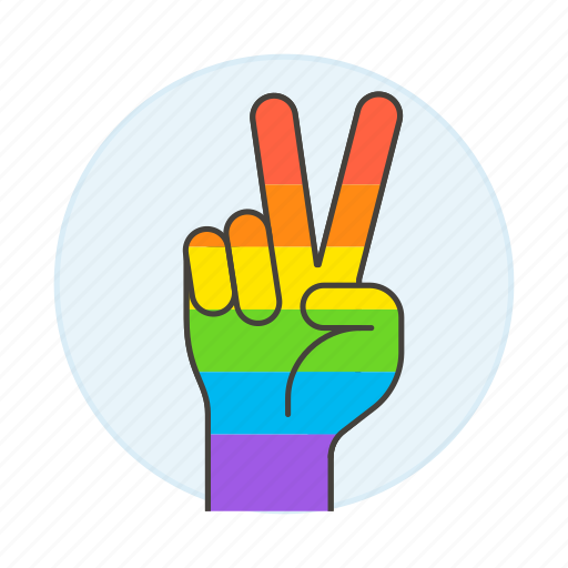 Gay, hand, lgbt, peace, pride, rainbow, sign icon - Download on Iconfinder