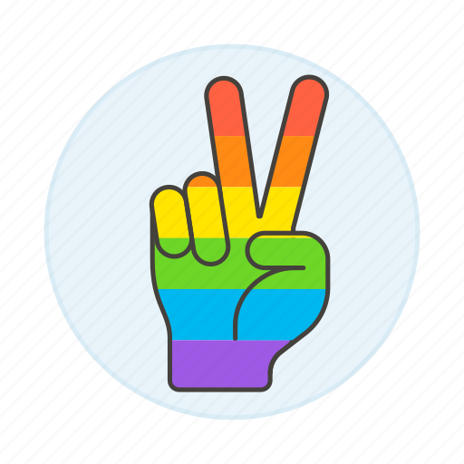 Lgbt, sign, pride, peace, gay, hand, rainbow icon - Download on Iconfinder