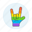 of, pride, gay, rock, hand, sign, rainbow, lgbt, horns, love 