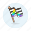 ally, flag, flags, lgbt, stick, straight, wave 