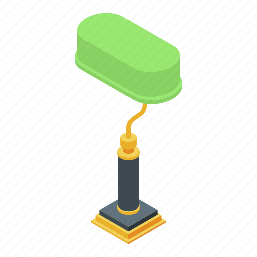 Business, cartoon, desktop, flower, isometric, lamp, library icon - Download on Iconfinder