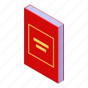book, cartoon, computer, frame, isometric, library, red