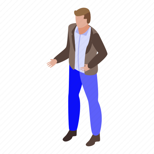 Ask, book, cartoon, isometric, library, man, person icon - Download on Iconfinder